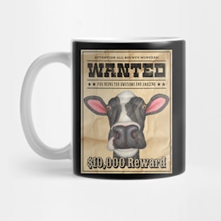 Cute Funny Cow Wanted Poster Mug